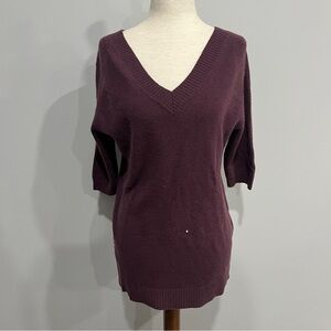 Max Mara Small Cashmere V-Neck Plum Sweater for Women